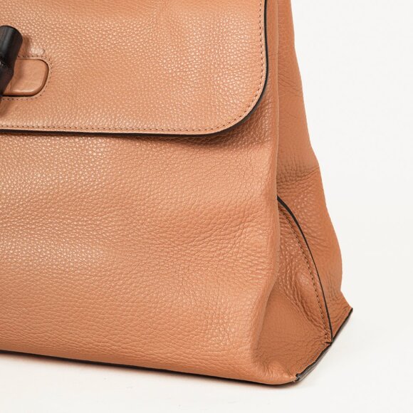 Gucci Bamboo Daily Rose Beige Leather Large Top Handle Bag - Picture 8 of 14